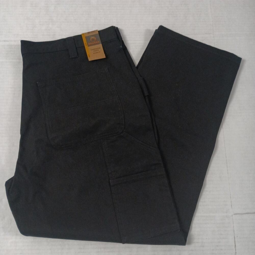 Brahma Work Carpenter Pants Men Size 38x30 Black Relaxed‎ Fit